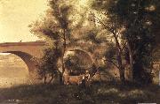 Corot Camille seine al bridge oil painting on canvas